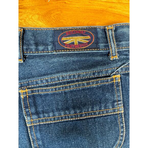 Vintage Jean Shorts, Brittania Cutoffs Medium Dark Wash, W27", USA 80s 90s Denim - Picture 5 of 9